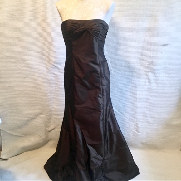Amsale Mermaid Metallic Brown Strapless Ball Gown - Picture 2 of 8